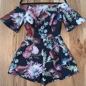KEEPSAKE the label off-the-shoulder floral romper